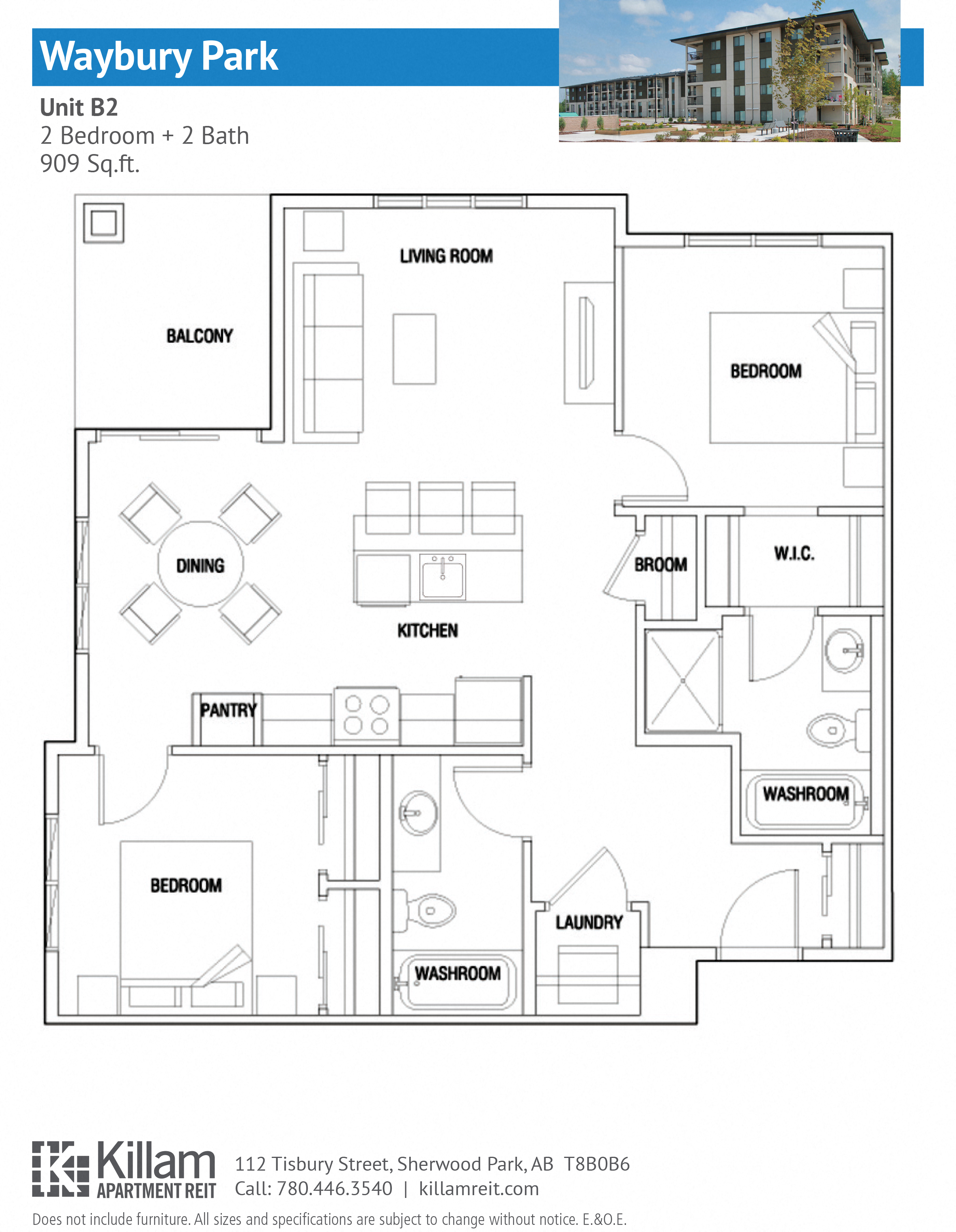 Unit B2 2 Bedroom + 2 Bath
