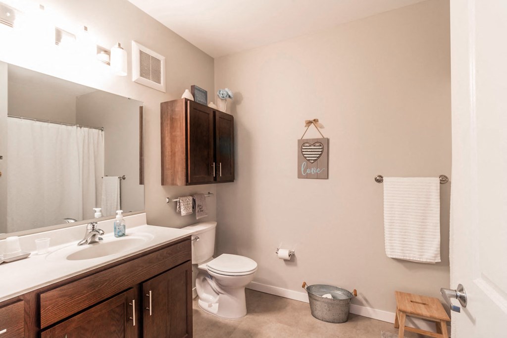 a bathroom with a sink toilet and a mirror