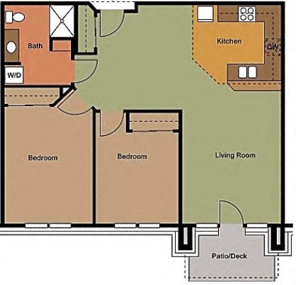 2 bedroom 1 bathroom
