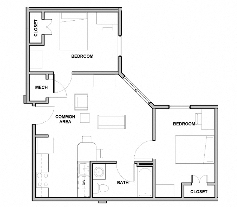 2 Bedroom 1 Bath