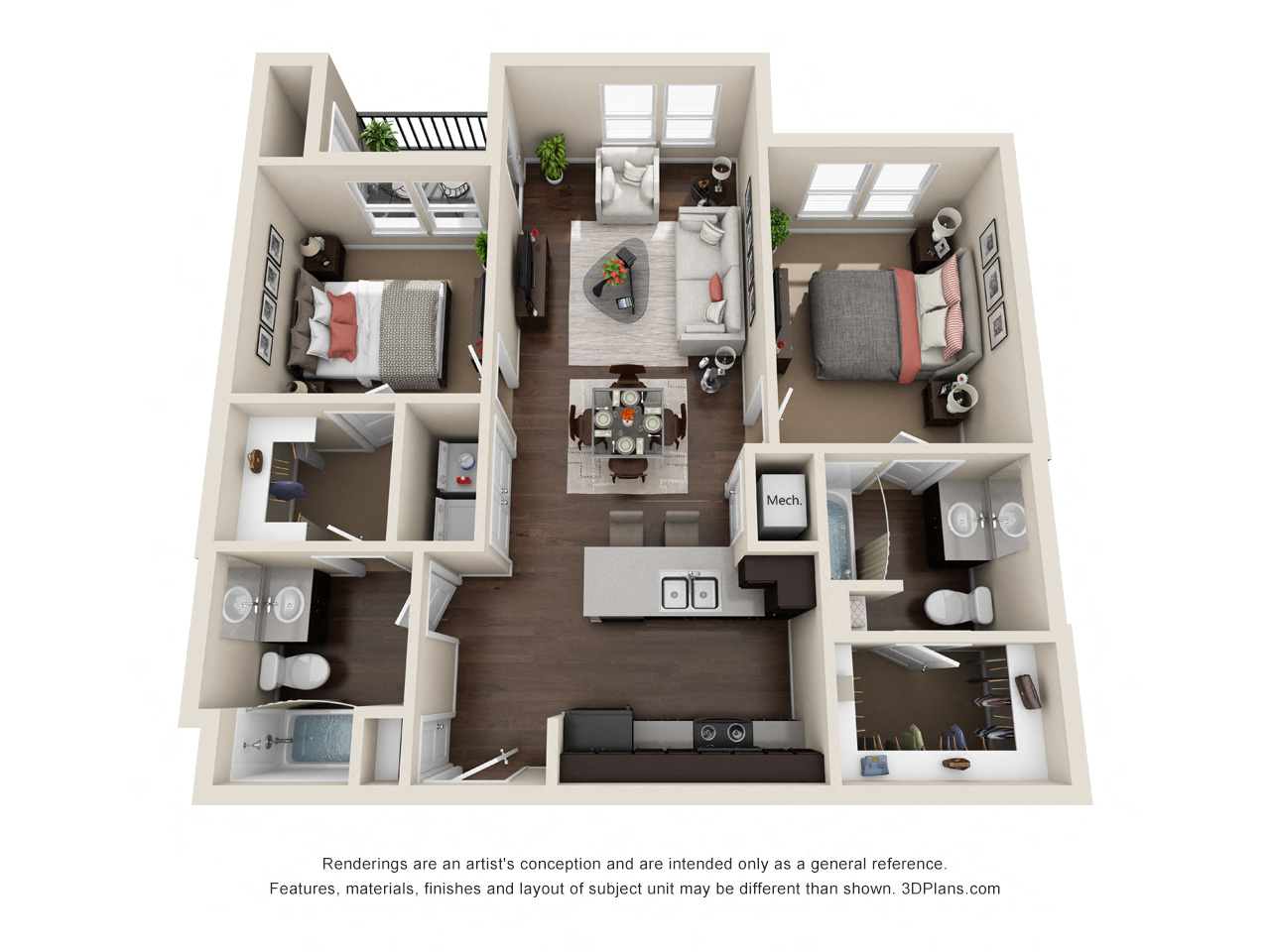 Unit B Floor Plan at Lucero, Texas, 78237