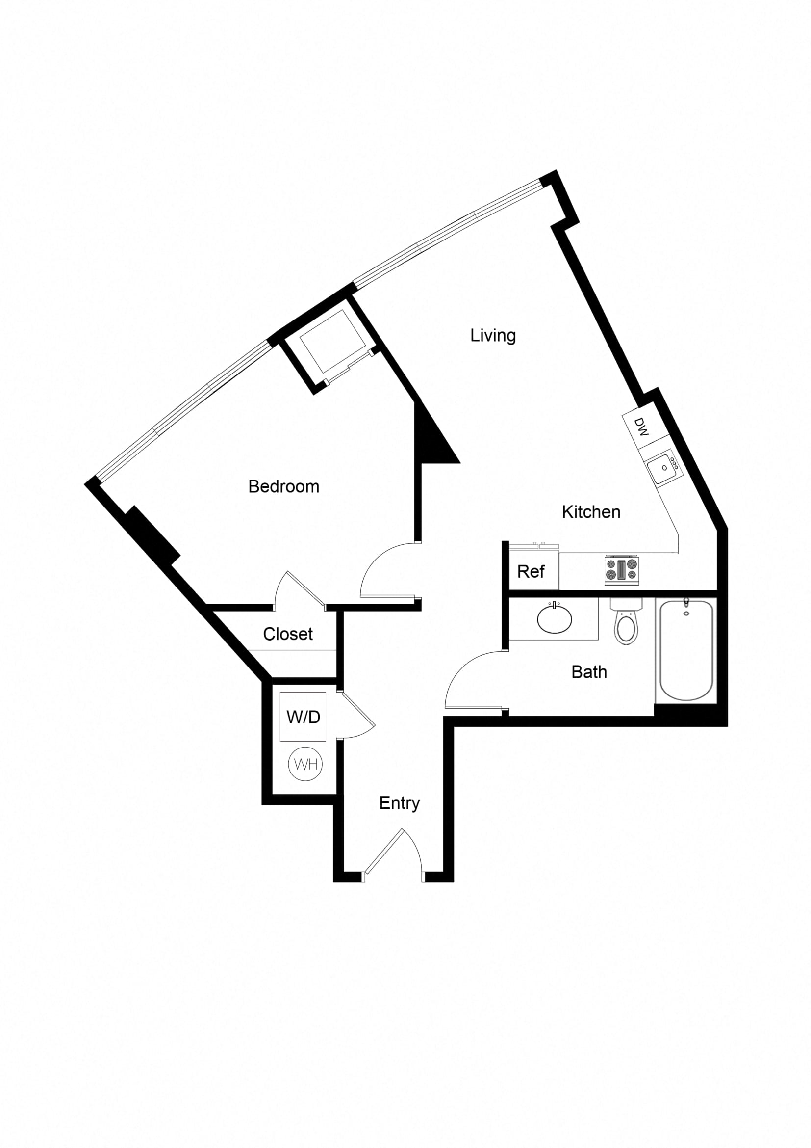1x1 A01-1 Floor Plan