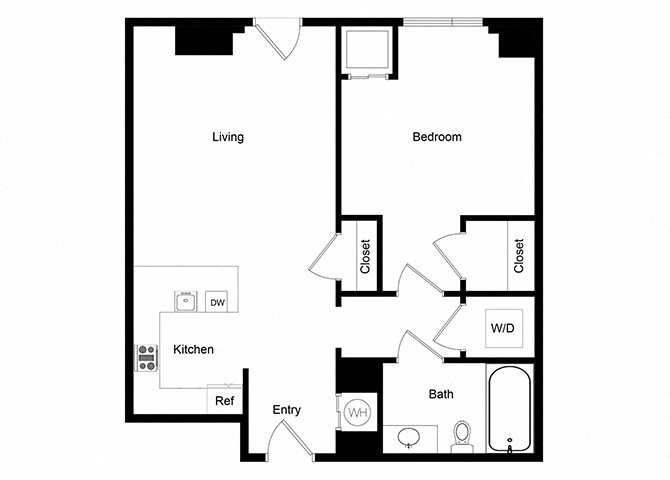 1x1 A02-1 Floor Plan 1x1 A02-1 Floor Plan