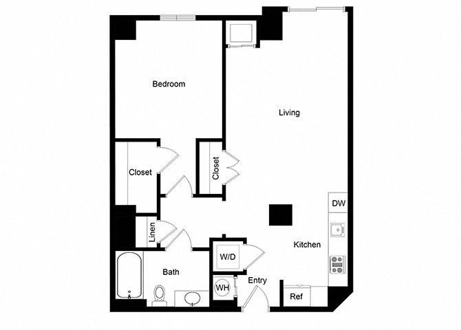 1x1 A06B-1 Floor Plan 1x1 A06B-1 Floor Plan