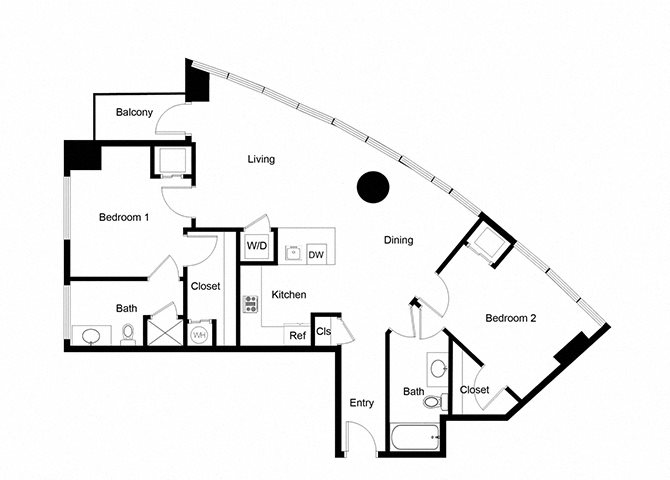 2x2 B07-1 Floor Plan 2x2 B07-1 Floor Plan