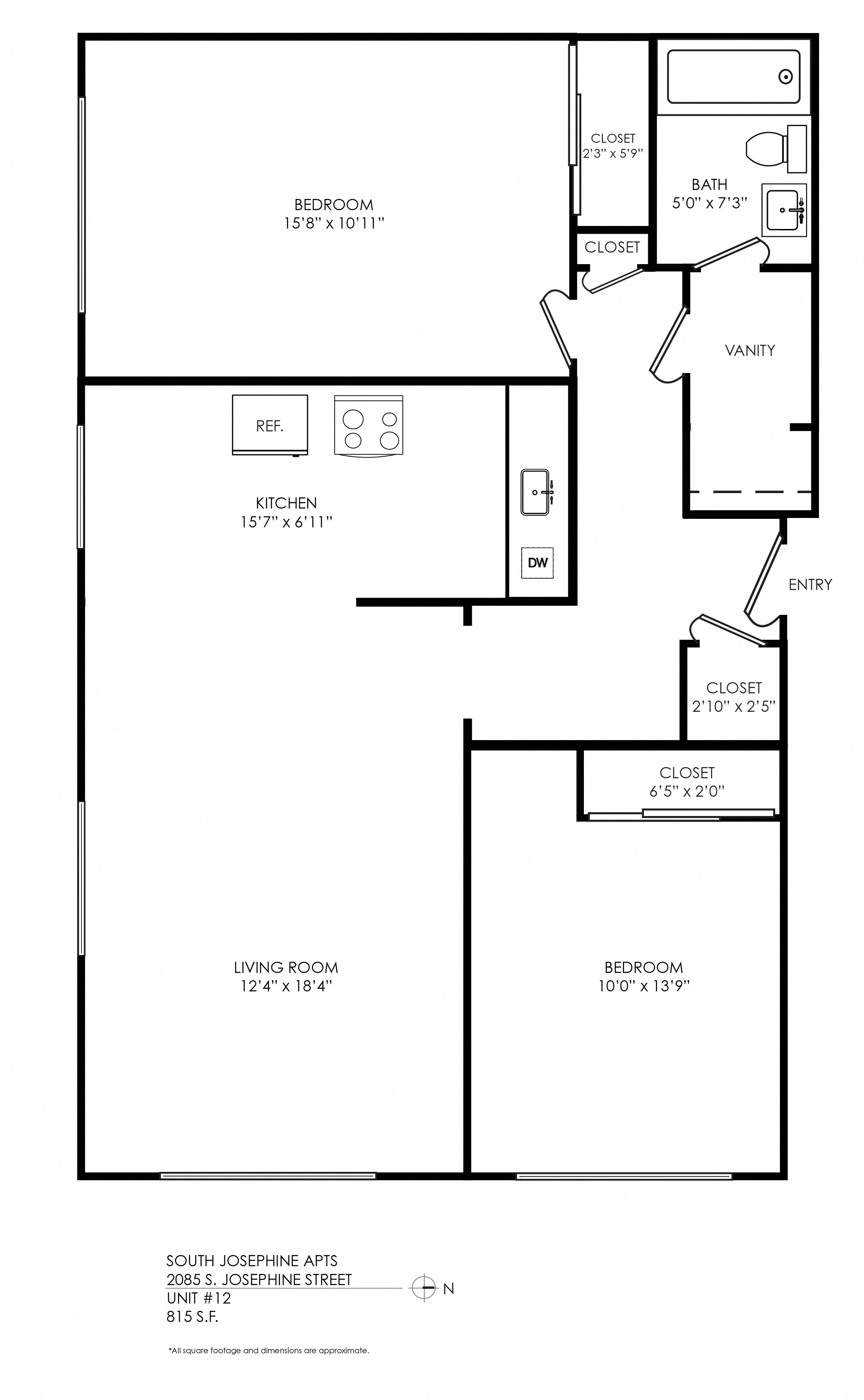 Two Bedroom, One Bathroom