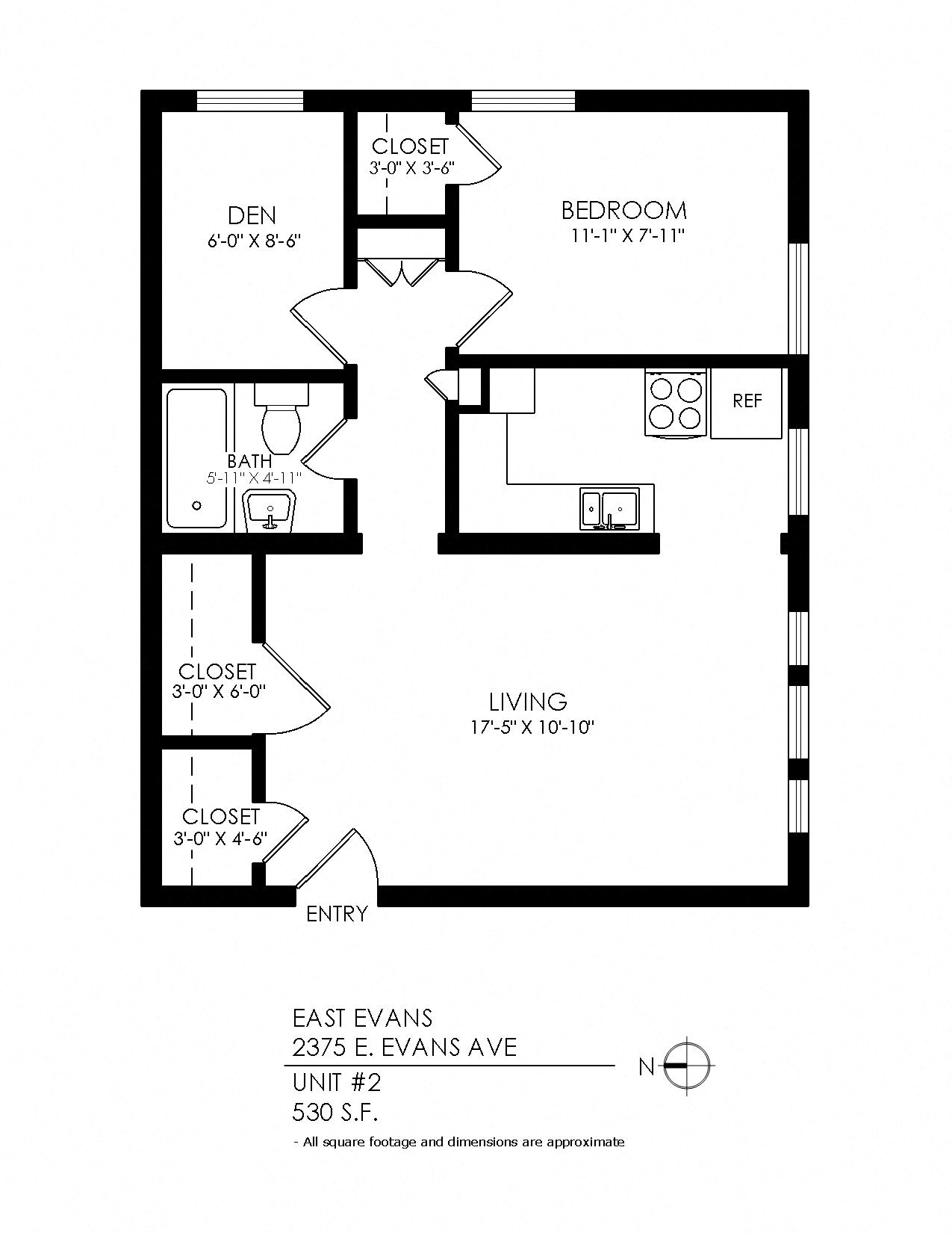 1 Bedroom, 1 Bathroom (LIR)