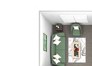 Enclave at Cherry Creek A1 1 bedroom floor plan 3D