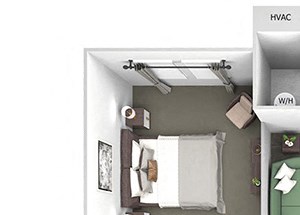 Enclave at Cherry Creek B1 2 bedroom floor plan 3D
