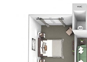 Enclave at Cherry Creek B2 2 bedroom floor plan 3D