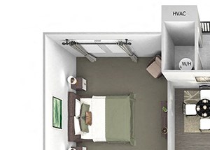Enclave at Cherry Creek B3 2 bedroom floor plan 3D