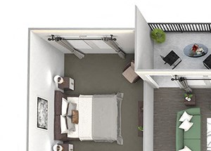 Enclave at Cherry Creek C1 3 bedroom floor plan 3D