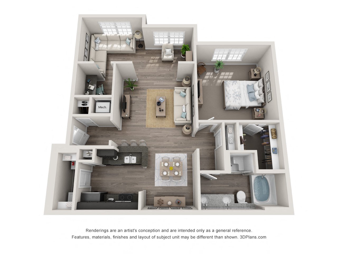 1075 Sq Ft Tasman Sunroom Floor Plan at Greystone Pointe, Tennessee, 37932