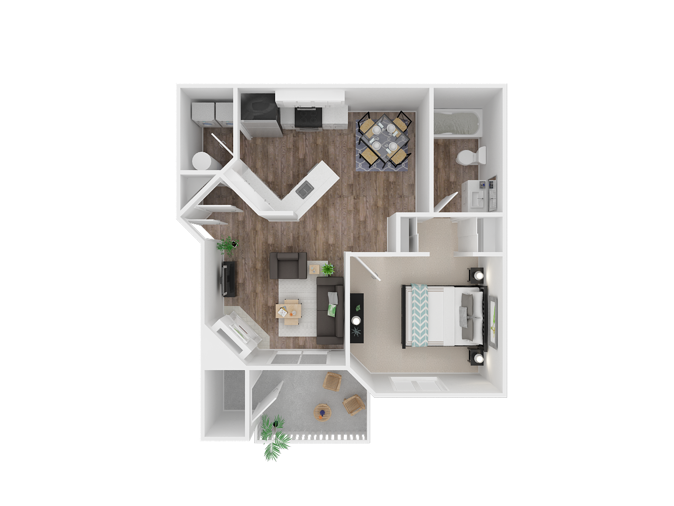 One Bed & One Bath - Upgraded Floor Plan 2