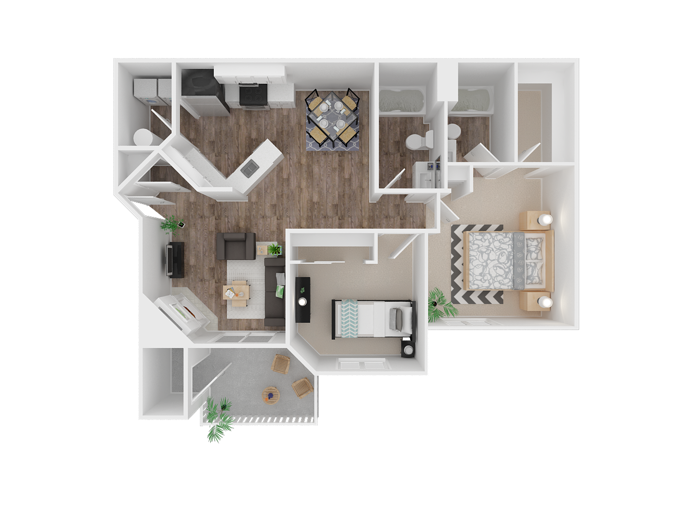 Two Bed & Two Bath - Upgraded Floor Plan 6