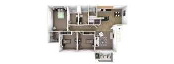 The Oak floor plan l The Preserve at Creekside Apartments in Roseville CA 