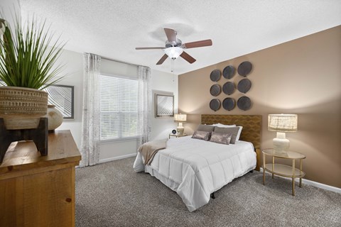 the preserve at ballantyne commons bedroom with ceiling fan