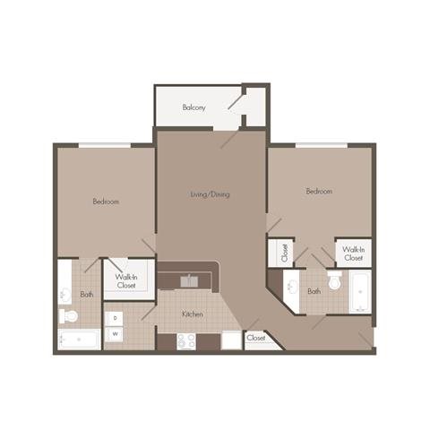 2 Bedroom | 2 Bath | 889 SF