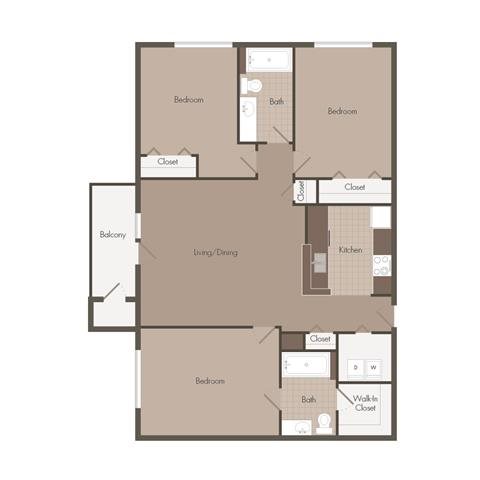 3 Bedroom | 2 Bath | 1125 SF