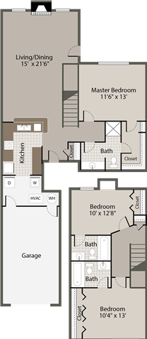 3 Bedroom | 3 Bath | 1353 SF 3 Bedroom | 3 Bath | 1353 SF