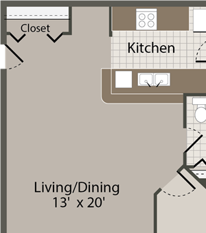 1 Bedroom 1 Bath | 752 SF 1 Bedroom 1 Bath | 752 SF