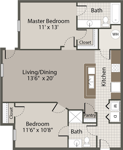 Devonshire | 2 Bedroom | 2 Bath | 970 SF