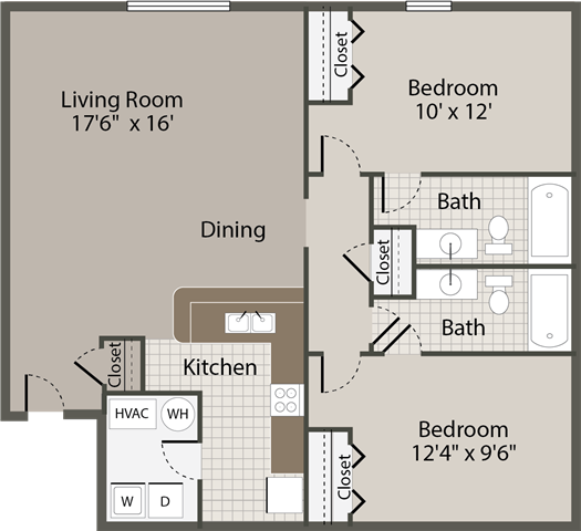 Lexington | 2 Bedroom | 2 Bath | 978 SF