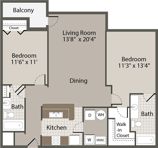 Manchester | 2 Bedroom | 2 Bath | 987 SF