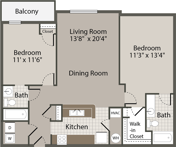 Normandy | 2 Bedroom | 2 Bath | 992 SF