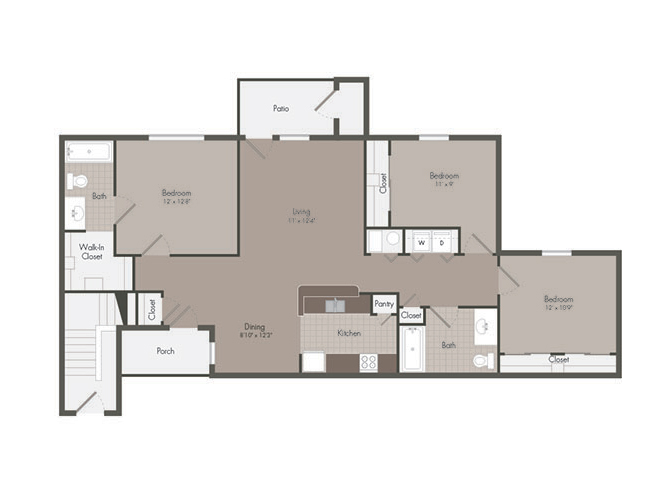 3 Bedroom | 2 Bath | 1165 SF