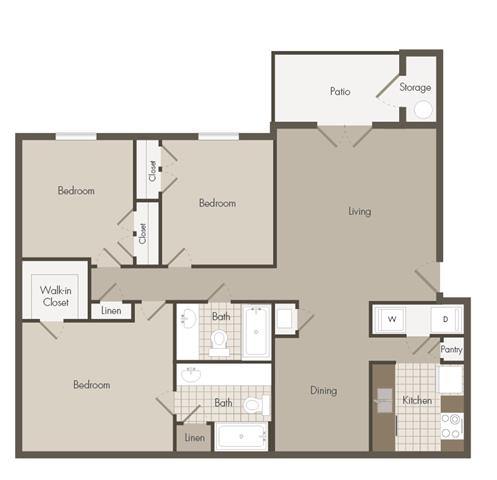 3 Bedroom | 2 Bath | 1236 SF