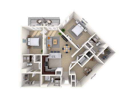 4600 West Village Place Studio-3 Beds Apartment for Rent - Photo Gallery 54