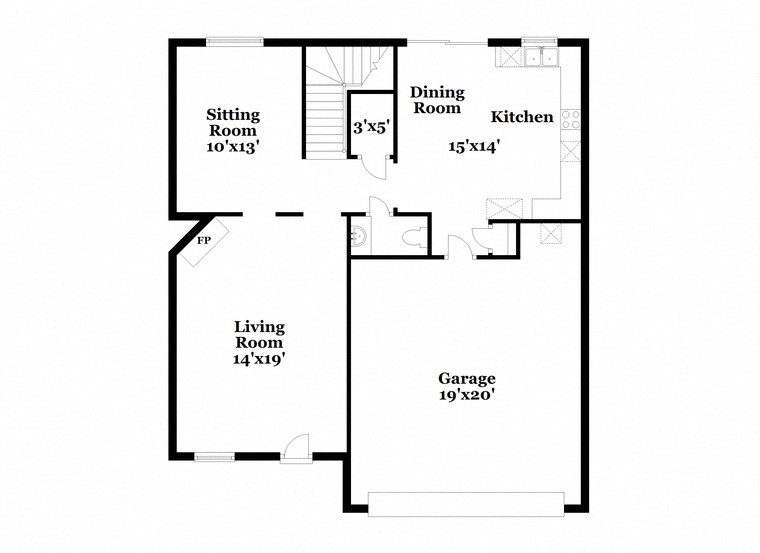 a floor plan of a house with a bedroom and a living room