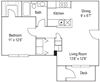 Riverwoods Apartments The Anna Floor Plan 1 Bedroom, 1 Bathroom Riverwoods Apartments The Anna Floor Plan 1 Bedroom, 1 Bathroom