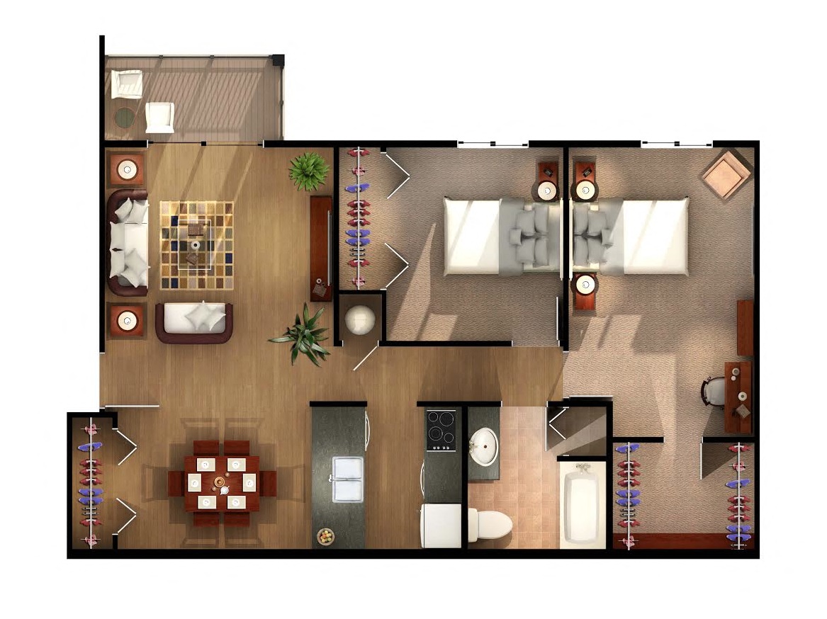 Two Bedroom One Bathroom
