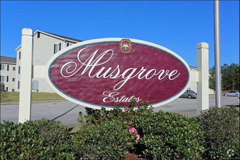 The sign at Musgrove Estates in Cullman, AL 35058