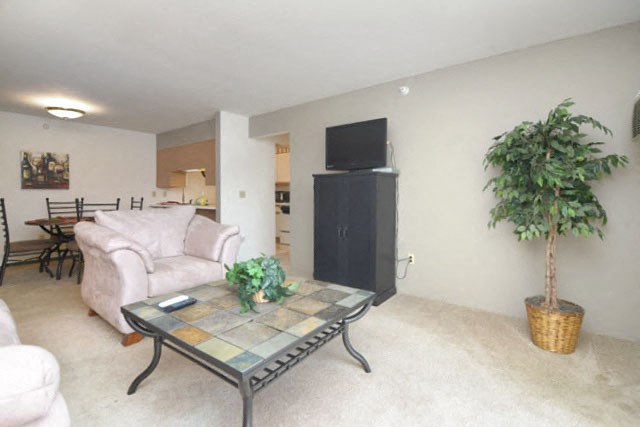 Living Room at Vail Estates Apartments 2100 S Richland Creek Dr, Princeton, IN 47670