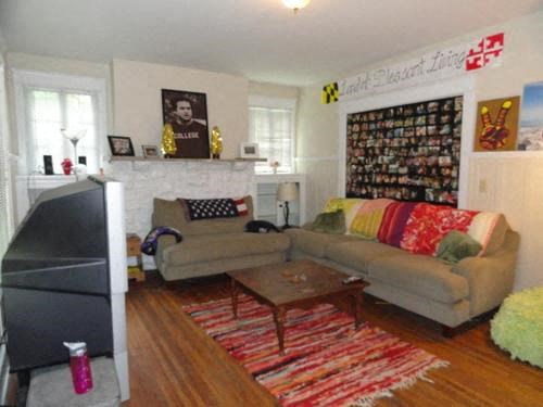 a living room with a couch and a television