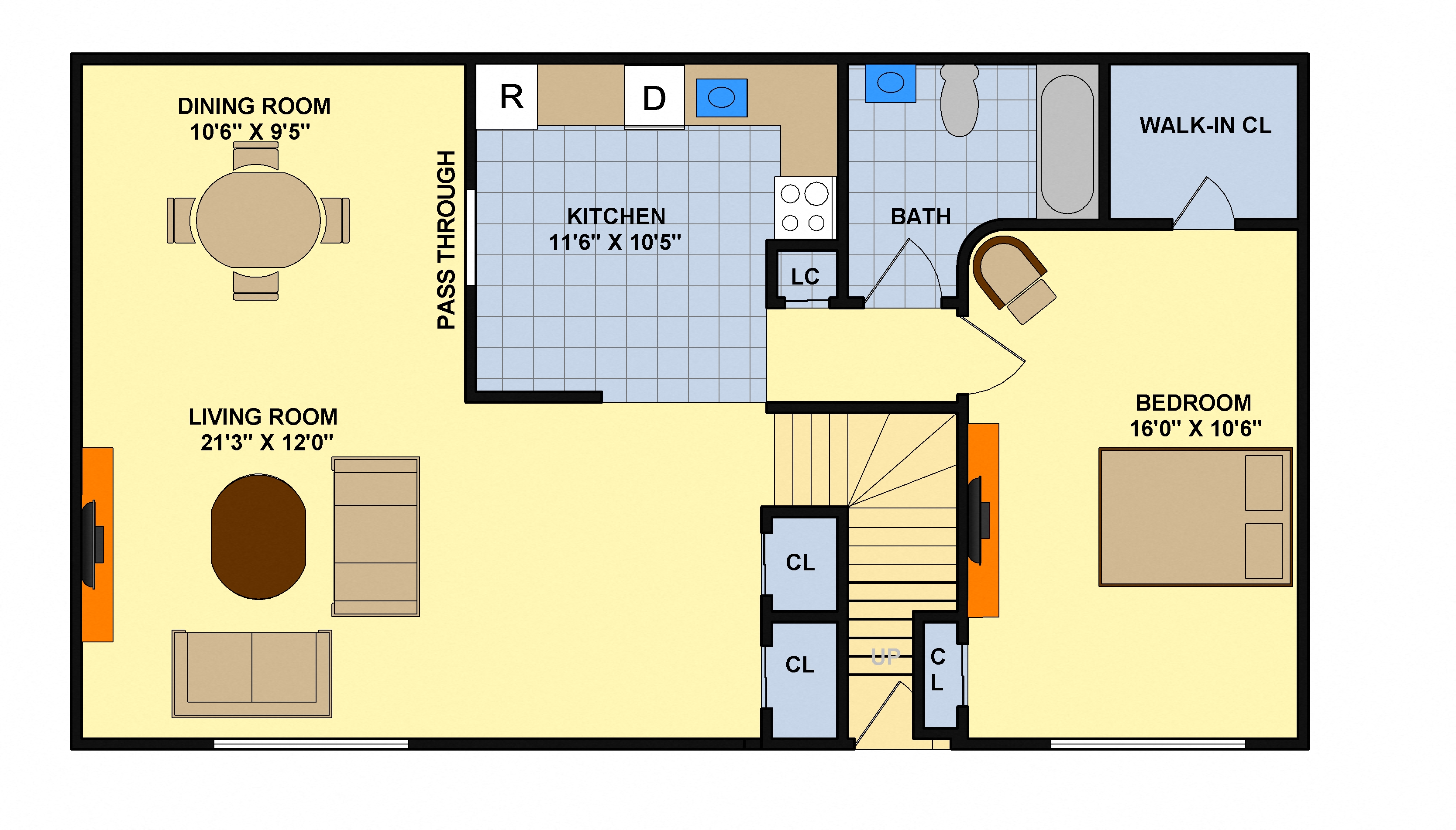One Bedroom (Upstairs) at Brookwood at Sayville, New York