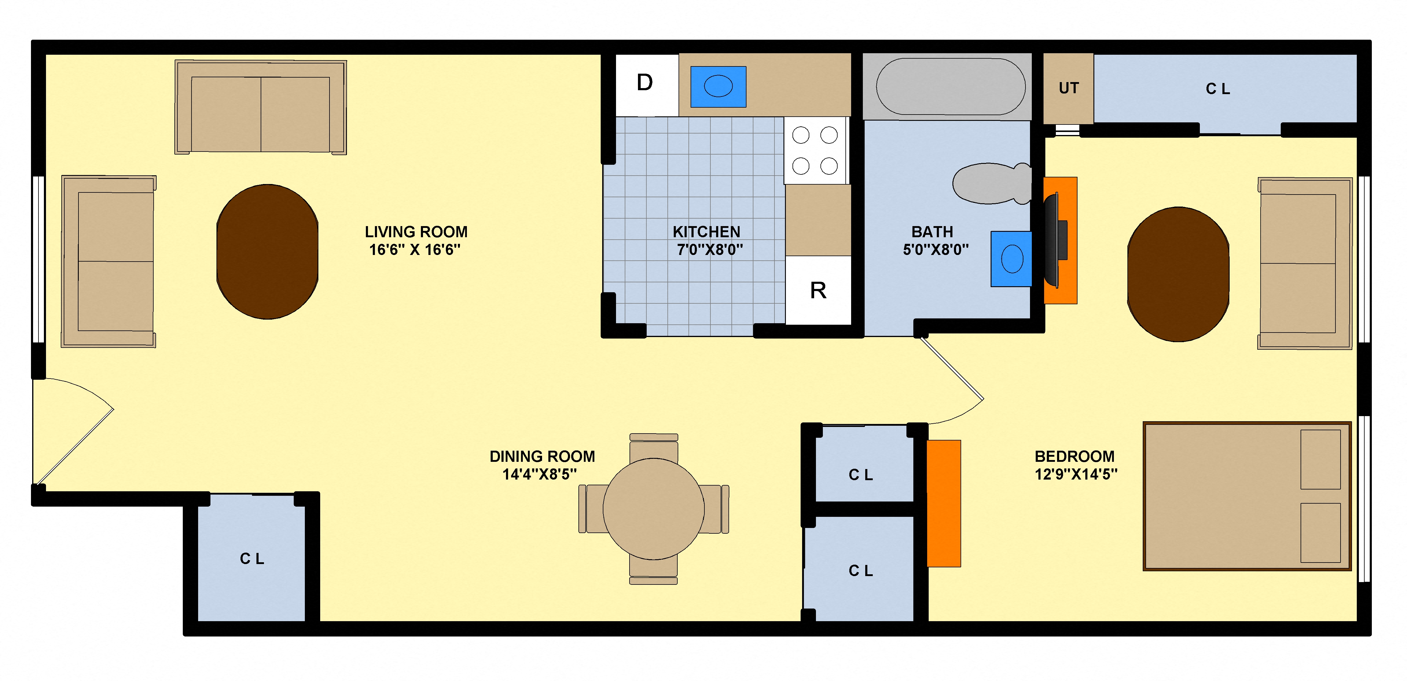 1BR Down Building 3 and 4 at Brookwood at Oakdale 55+, Oakdale, NY