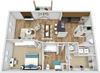 A1 1 Bedroom 1 Bath 3D Floor Plan A1 1 Bedroom 1 Bath 3D Floor Plan at Rose Heights Apartments, Raleigh, 27613