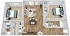 B1 2 Bedroom 2 Bath 3D Floor Plan B1 2 Bedroom 2 Bath 3D Floor Plan at Rose Heights Apartments, North Carolina