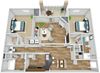 B3 2 Bedroom 2 Bath 3D Floor Plan B3 2 Bedroom 2 Bath 3D Floor Plan at Rose Heights Apartments, Raleigh, 27613
