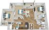 C1 3 Bedroom 2 Bath 3D Floor Plan C1 3 Bedroom 2 Bath 3D Floor Plan at Rose Heights Apartments, Raleigh, North Carolina