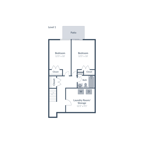 5 Bedroom 2.5 Bath Townhome Floor Plan at The Brook at Columbia, Maryland