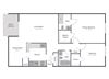 2 Bedroom 2 Bath Floor Plan 2 Bedroom 2 Bath Floor Plan at The Brook at Columbia, Columbia, MD