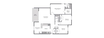 3 bedroom 2 bath Floor Plan at The Brook at Columbia, Columbia, MD 21044