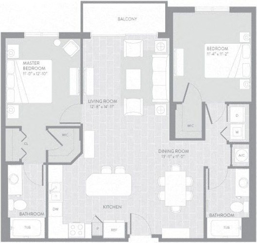 Zamora B Floor Plan at The Manor at CityPlace, Florida, 33122