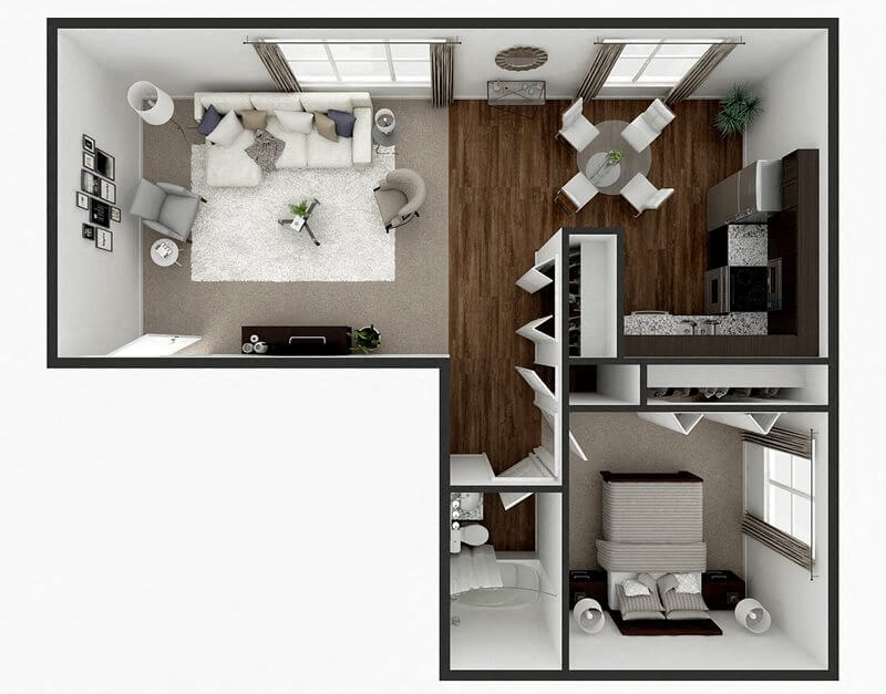 one bedroom apartment floor plan