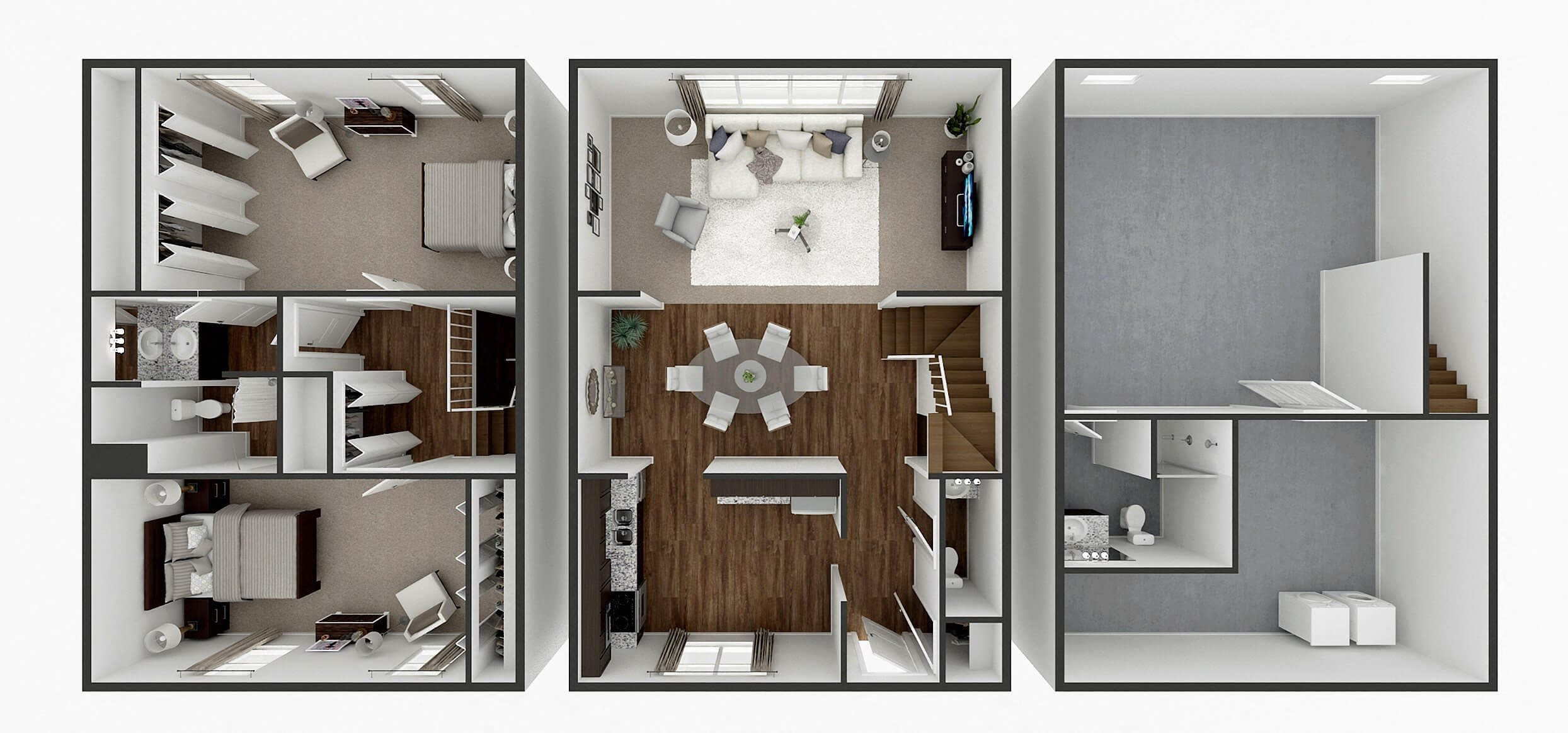 two bedroom townhome floor plan